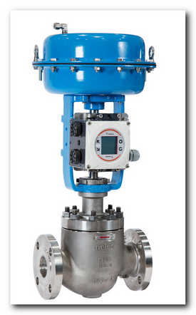 Metso Neles globe valve with Neles NDX intelligent valve controller
