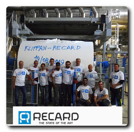 The Recard team and the first Jumbo reel during the start up at Klippan Bruck 