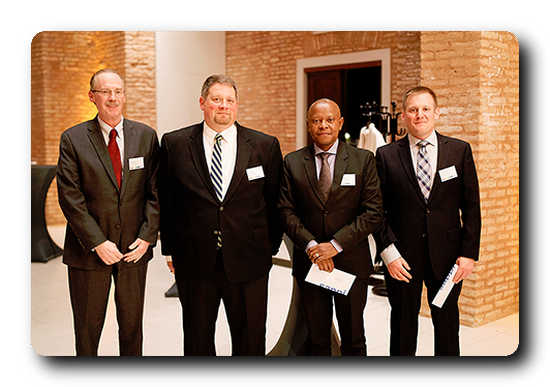 From left: Mark Gardner (CEO Sappi North America), Dan Menor (member of the Global TIA finalist team – Cloquet Mill, the SNA Technology Centre and the SSA Technology Centre), Nelson Sefara (member of the Global TIA finalist team – Cloquet Mill, the SNA Technology Centre and the SSA Technology Centre), Brad Yliniemi (member of the Global TIA finalist team – Cloquet Mill, the SNA Technology Centre and the SSA Technology Centre). Not pictured: Lester Li.